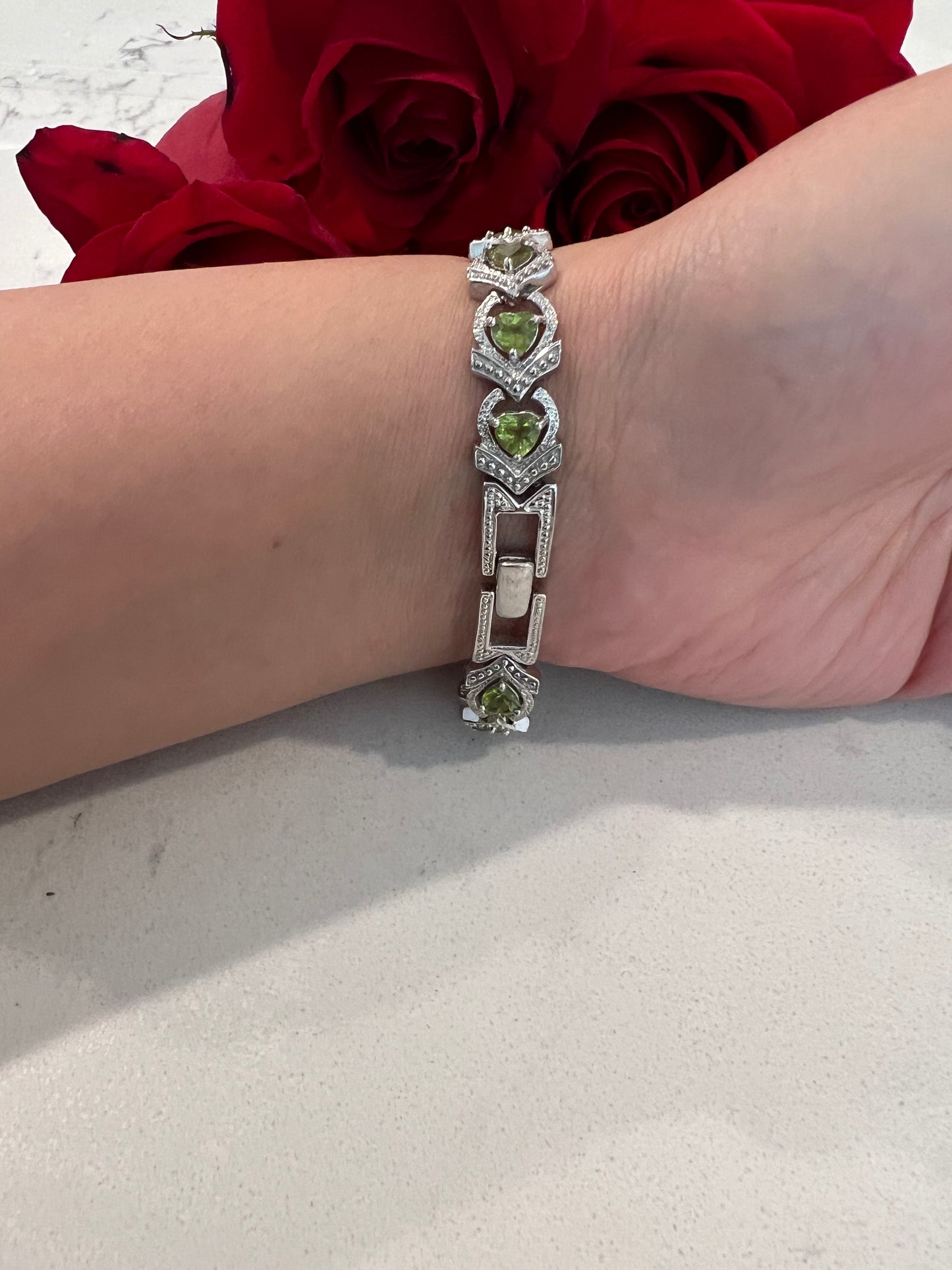 925 peridot stone watch