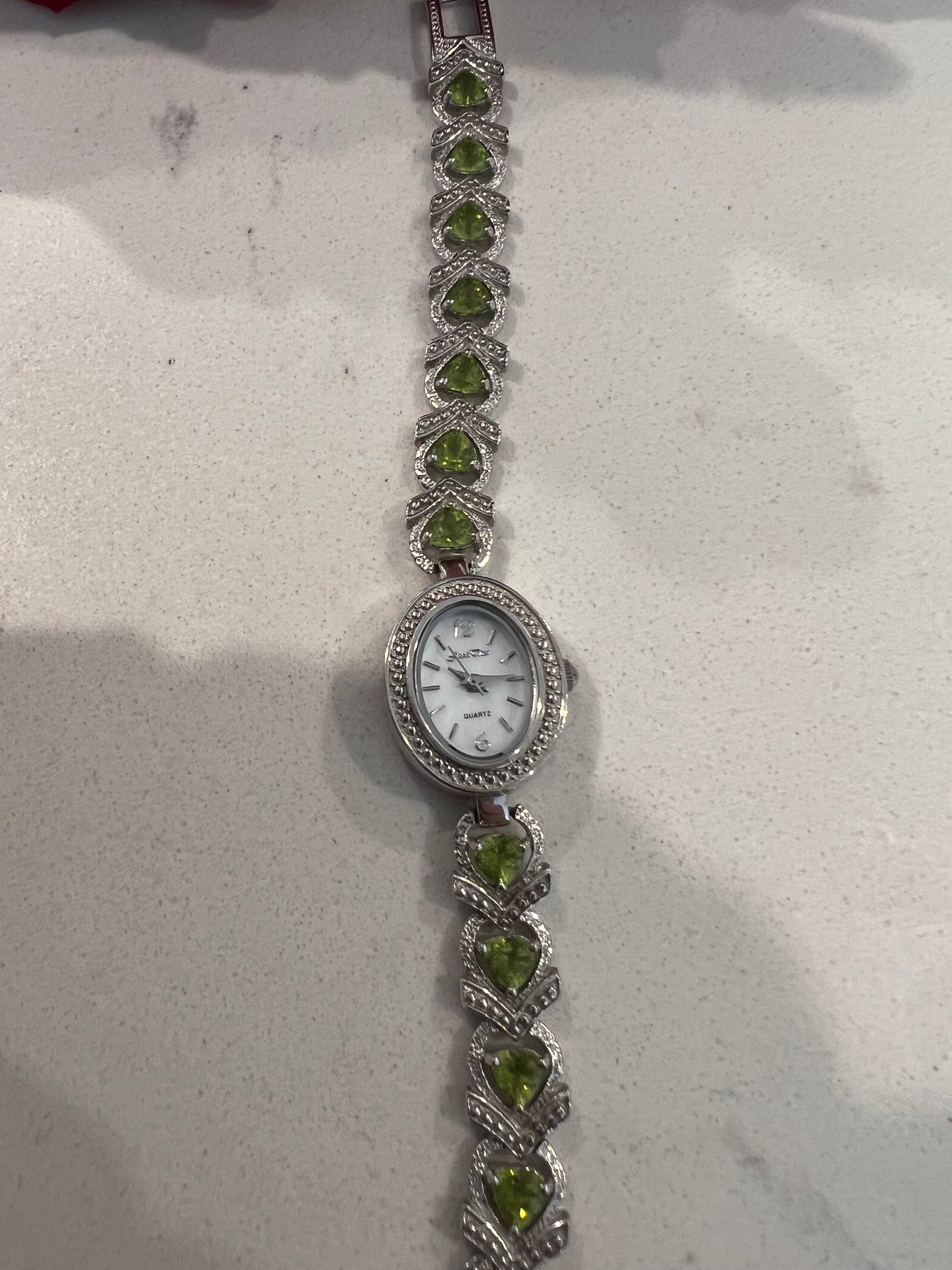 925 peridot stone watch